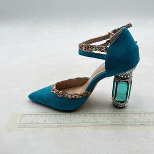 FSJ Turquoise and Metallic Heels